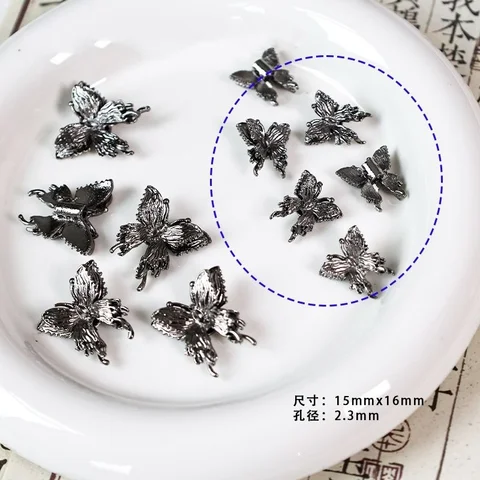 15, нишевый пистолет, черный браслет из сплава, ожерелье, аксессуары для бисера, ювелирный материал «сделай сам», сквозное отверстие, разделенная подвеска из бисера, оптовая продажа