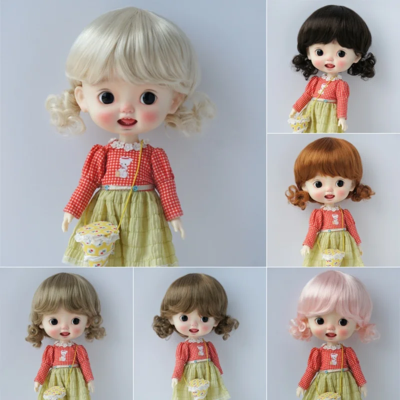 Фото JD400 1/6 1/4 1/3 YOSD MSD SD Blythes Pullip Двойной вьющийся мини-парик Pony BJD 6-7 дюймов 7-8 дюймов 8-9 дюймов 9-10 дюймов 10-11 дюймов Синтетические волосы из мохера BJD №1