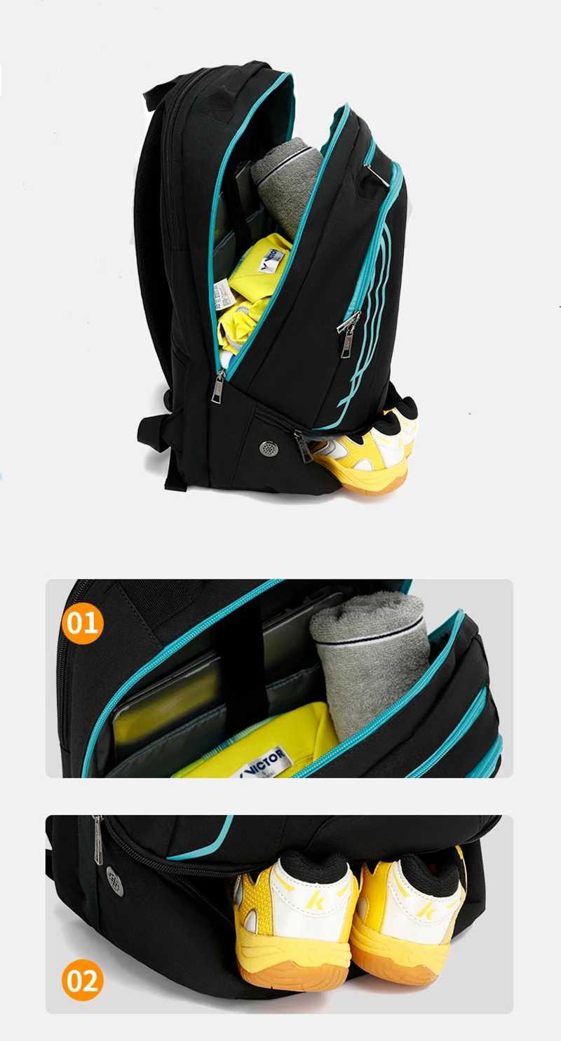 Original YONEX Badminton Backpack For Men 2 Rackets Storage With Independent Shoe Compartment Waterproof Racquet Sports Bag