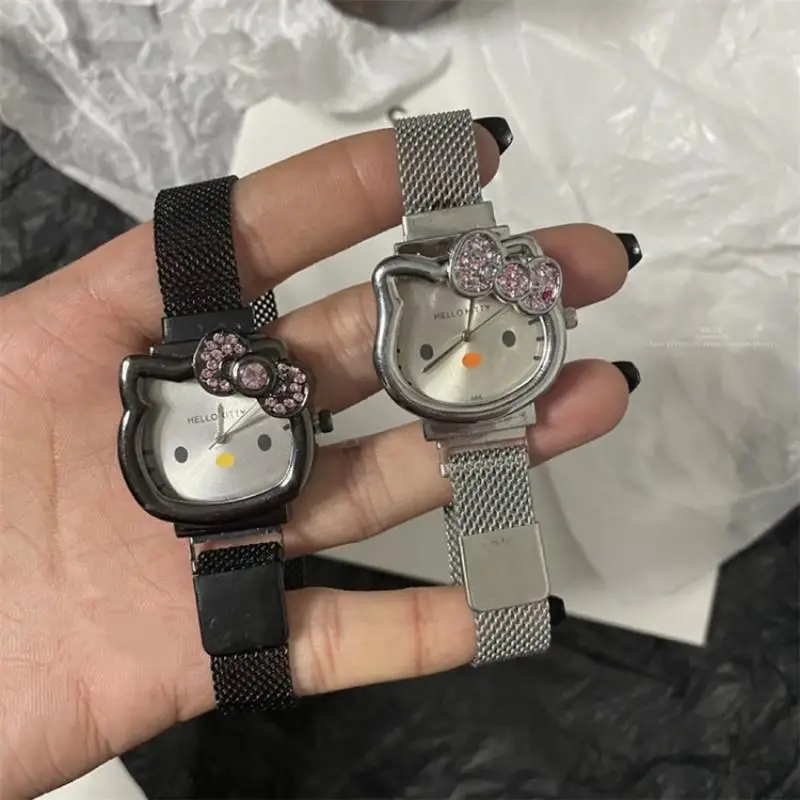 Милые часы Sanrios Hellokittys Мультяшные милые портативные Аниме дорожные кварцевые