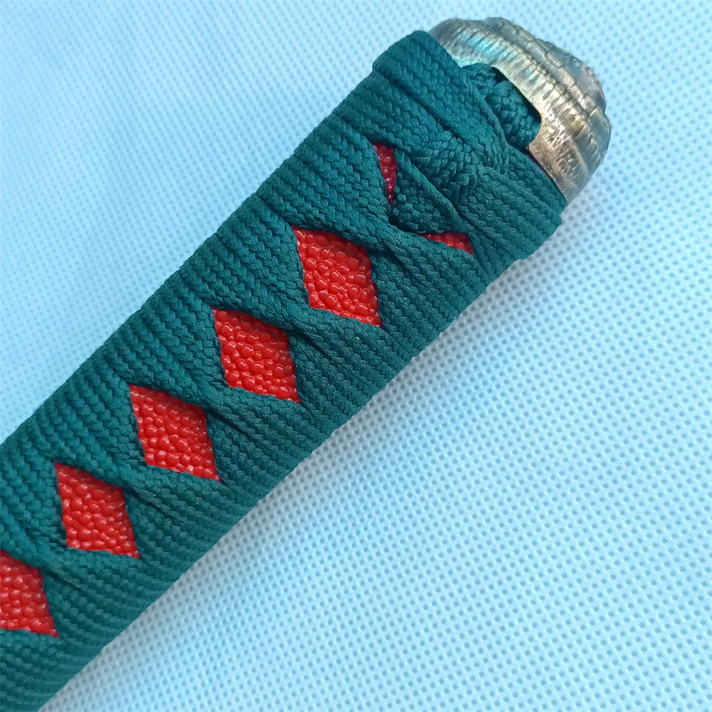 Зеленая ручка 26 см сплав защита для рук змея Tsuba Menuki Fuchi Kashira японского самурая