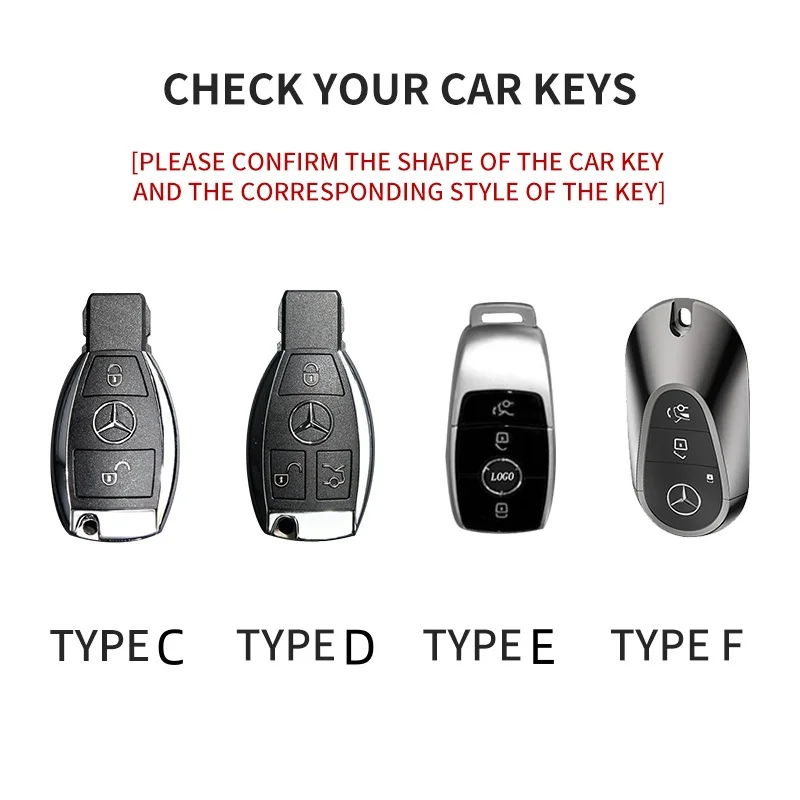 Фото Чехол для ключей автомобиля Mercedes Benz A B C E S Class W204 W205 W212 W213 W176 GLC CLE CLA GLB GLC GLS AMG W177 W222 с брелоком №2