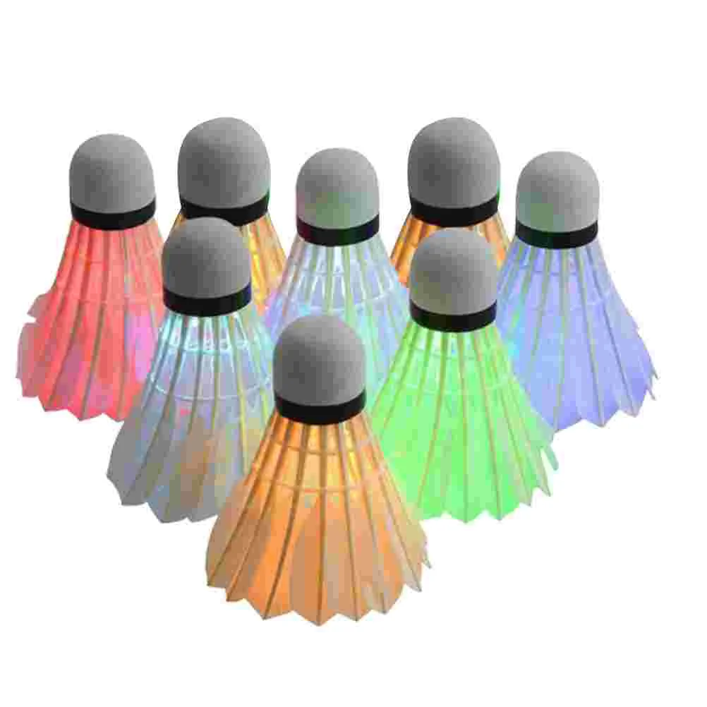

8pcs LED Light Shuttlecocks Gift Set Creative Badmintons Night Glowing Shuttlecocks Sports Accessories for Gym Park