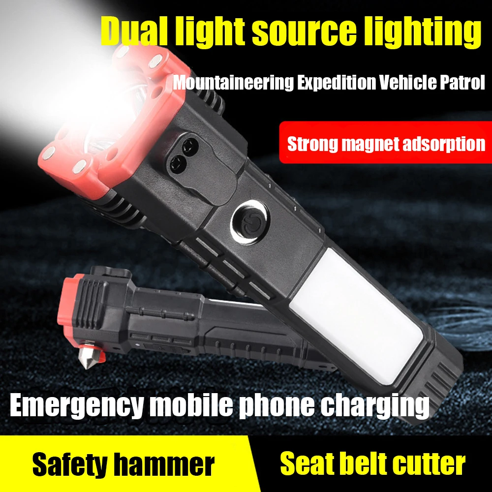 Multifunctional Strong Light Flashlight LED with Side Light 