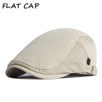 flat cap cotton mens beret hat summer newsboy solid driving ivy cabbie retro peaked cap adjustable 55 60cm beige black khaki