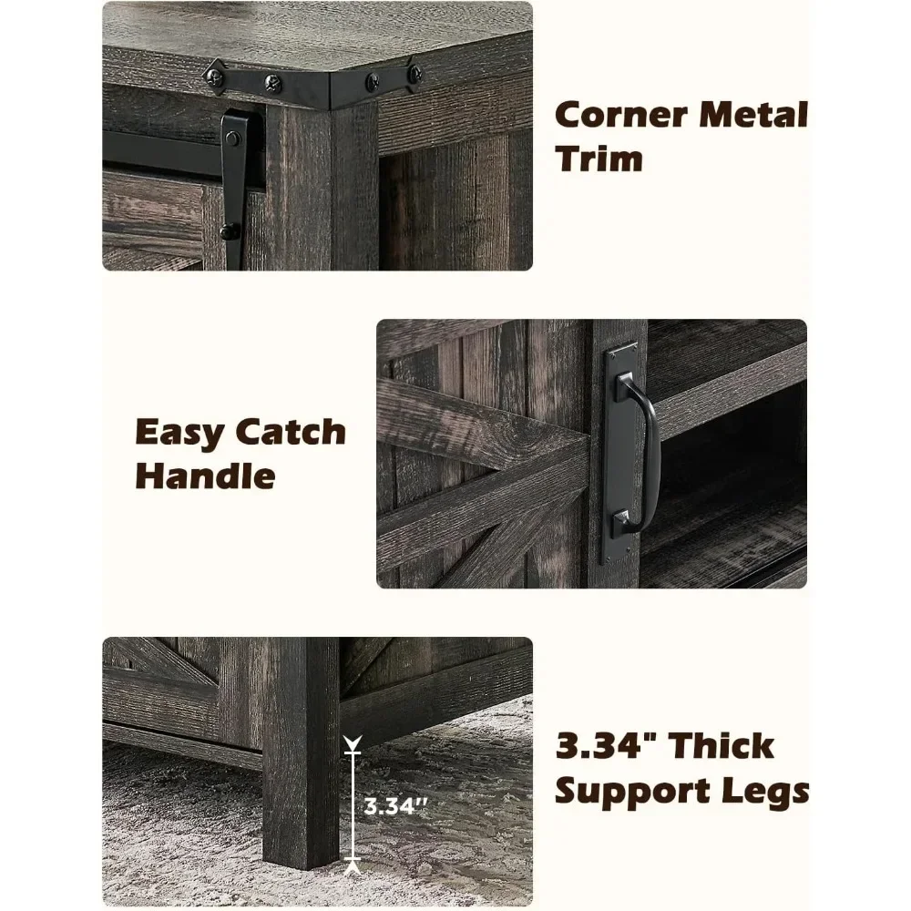 Журнальный столик с раздвижной дверью сарая со скрытым отделением для хранения