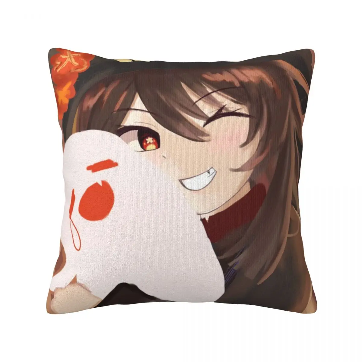 

Genshin Impact Hu Tao Pillow Case namecard papilio charontis hutao Spring Vintage Pillowcase Polyester Cushion Zipper Cover