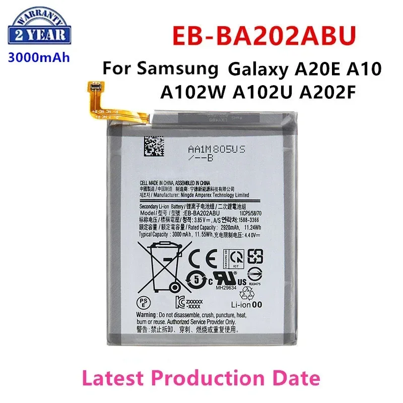 Абсолютно новый телефон аккумулятор 3000 мАч для Samsung Galaxy A20e A10e A102W A102U A202F