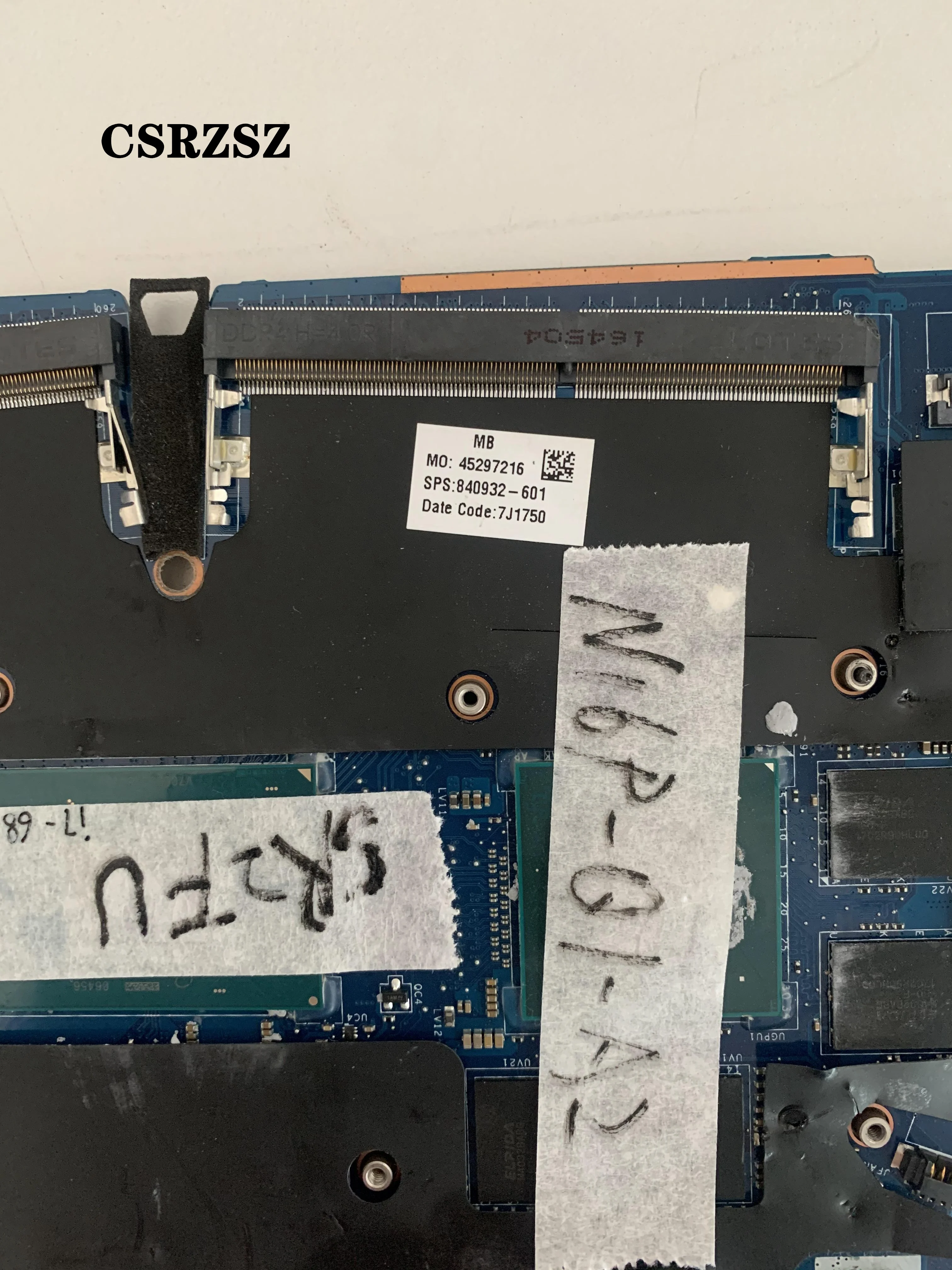 CSRZSZ Original For HP Zbook 15 G3 Laptop motherboard with i7-6820HQ CPU LA-C401P 840932-001 840932-601 100% Test ok |