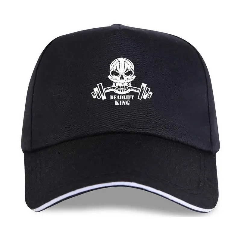 

New Men black Deadlift Skull King Barbell Weightlifter Bodybuilder Weightlifting Gym Baseball cap women