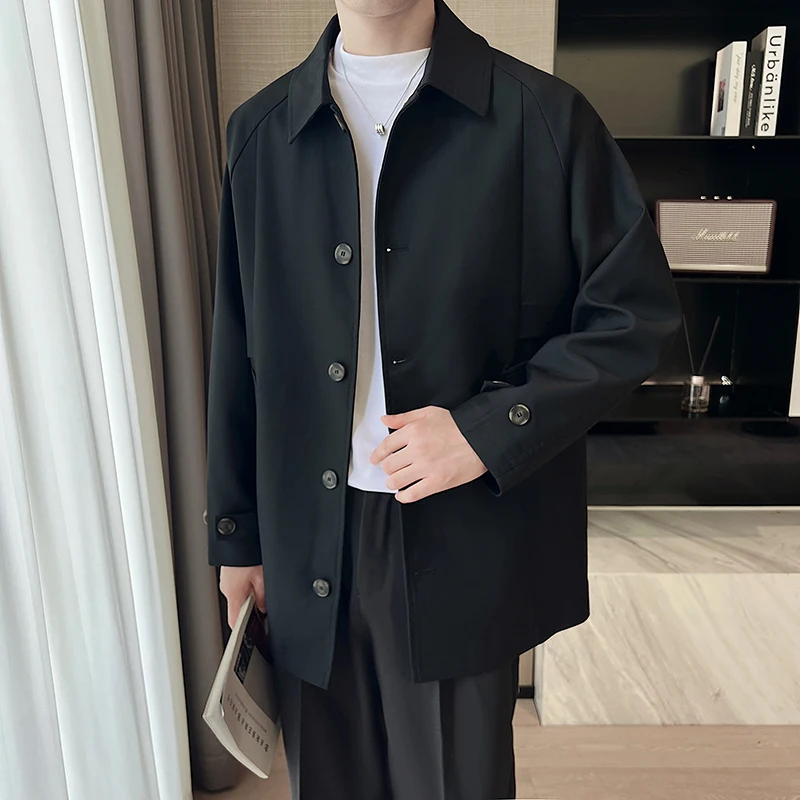 Тренч верхняя одежда мужской средней длины весна и осень 2024 новинка Pu Shuai High Sense