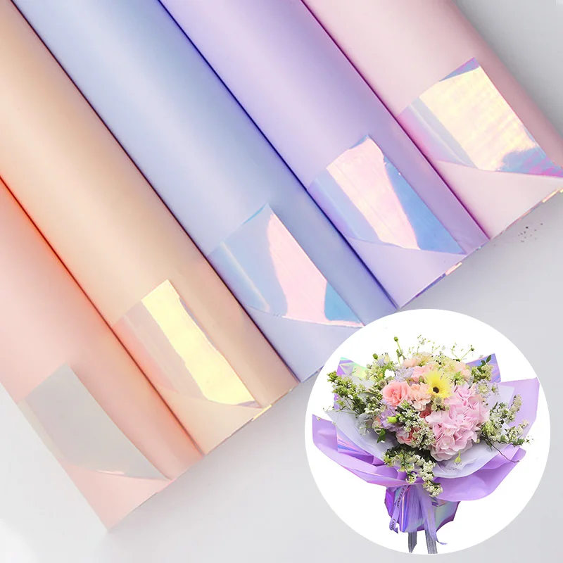 Waterproof Rose Flower Wrapping Paper Solid Color Korean Style Bouquet Packaging Gift Paper Florist Supplies