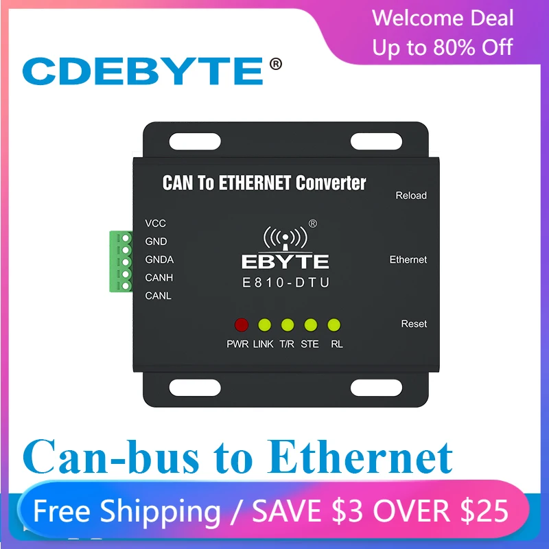

CAN-BUS to Ethernet Interface RS485 CDEBYTE E810-DTU(CAN-ETH) Two Way Socket Transparent Transmission Wireless Modem IoT TCP/UDP