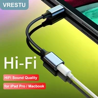 audio adapter for lightning to type c male to female 8 pin jack headphones converter for apple ipad pro 2020 macbook usb c phone