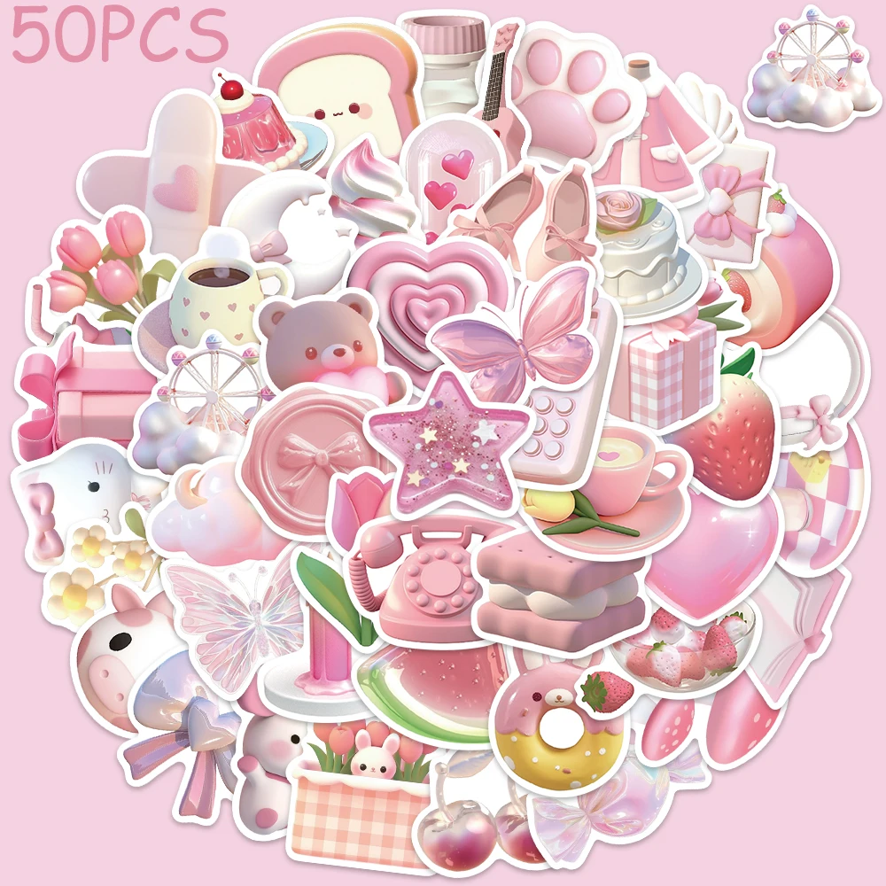 Наклейки в корейском стиле для телефона ноутбука чемодана 50 шт