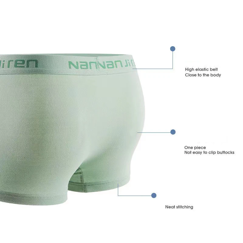 Men'S Cotton Boxer Shorts 2022 New Fashion Underwear 4pcs/Lot Male Underwear Panties Antibacterial Large Size Underpants