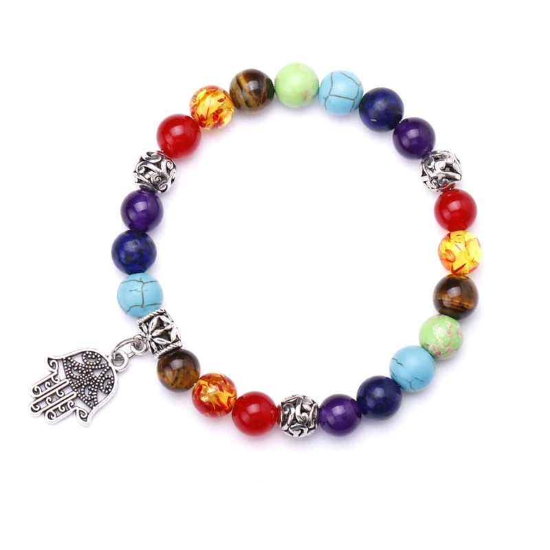 Браслет с 7 чакрами из бергамота лечебные сбалансированные бусины молитвенный