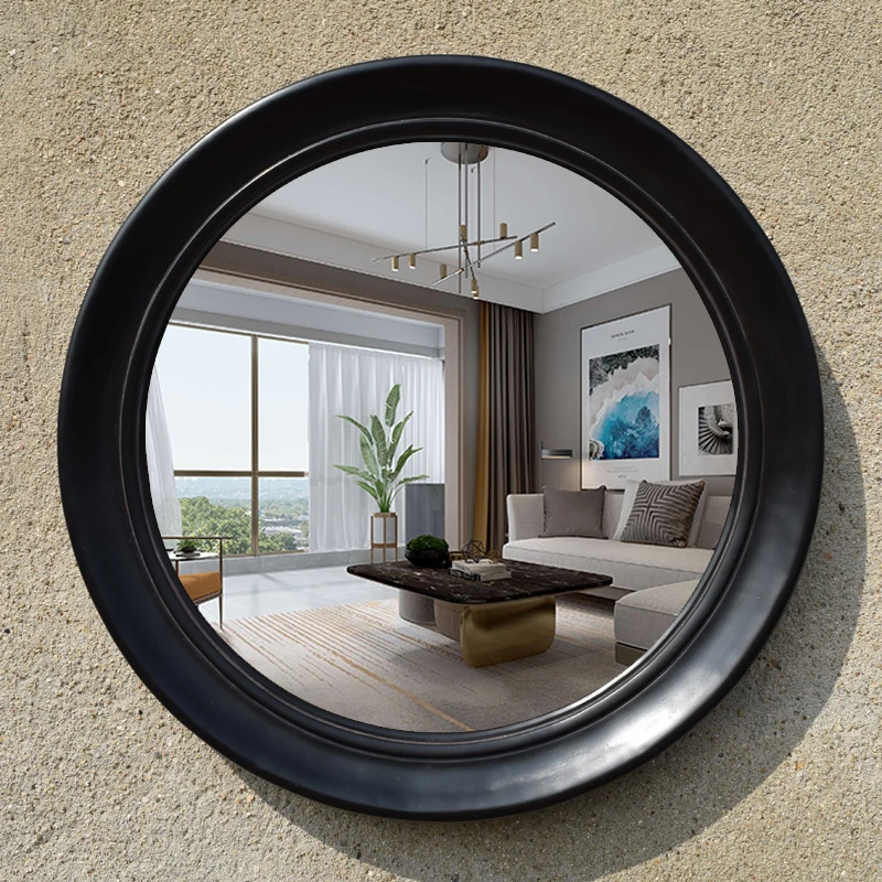 

Makeup Wall Mirror Decorations Living Room Black Round Bath Mirror Design Decoration Mural Living Room Decoration Accessories
