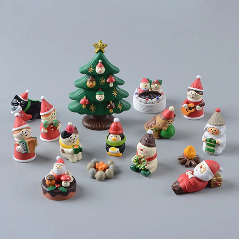 Рождественские Подвески фотообои Санта-Клаус снеговик дерево котята фигурки DIY