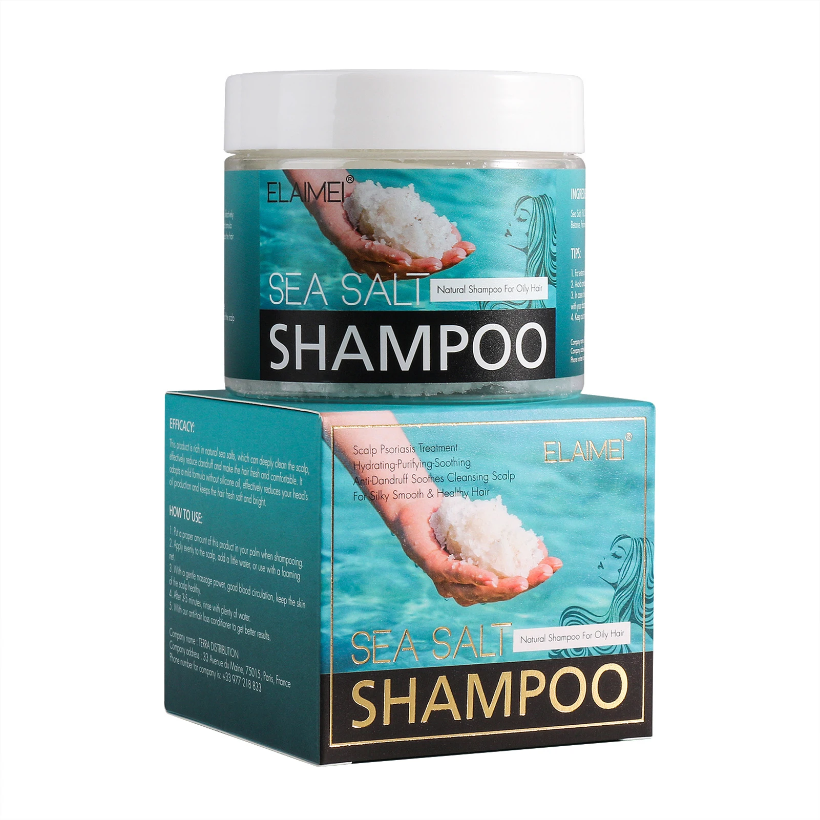 

Natural Sea Salt Shampoo 200g Natural Anti-dandruffs Hair Balm Anti-dandruffs Oil Control Hair Balm For Home Travel Use