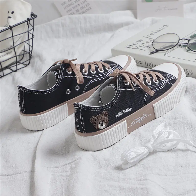 2021 Women's Sneakers Bear Kawaii Shoes Sports Lolita Casual Flat Cute Spring Running Vulcanized Fashion Athletic Dropshipping