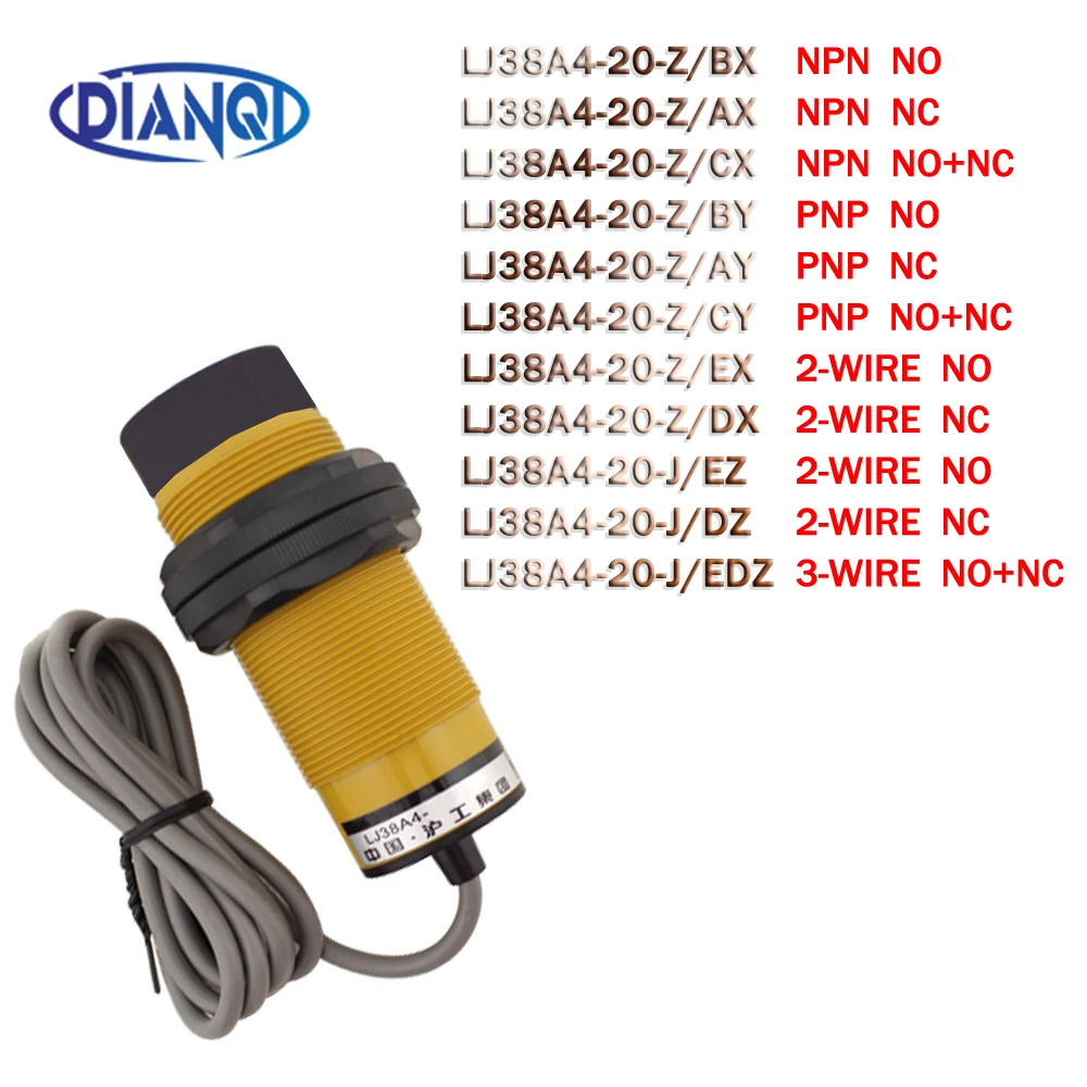 LJ38A4-20-Z/BX LJ38A4-20-Z/AX/BY/AY/EX/DX NPN PNP NO NC Новый индуктивный датчик приближения переключатель обнаружения AC LJ38A4-20-J/EZ/DZ