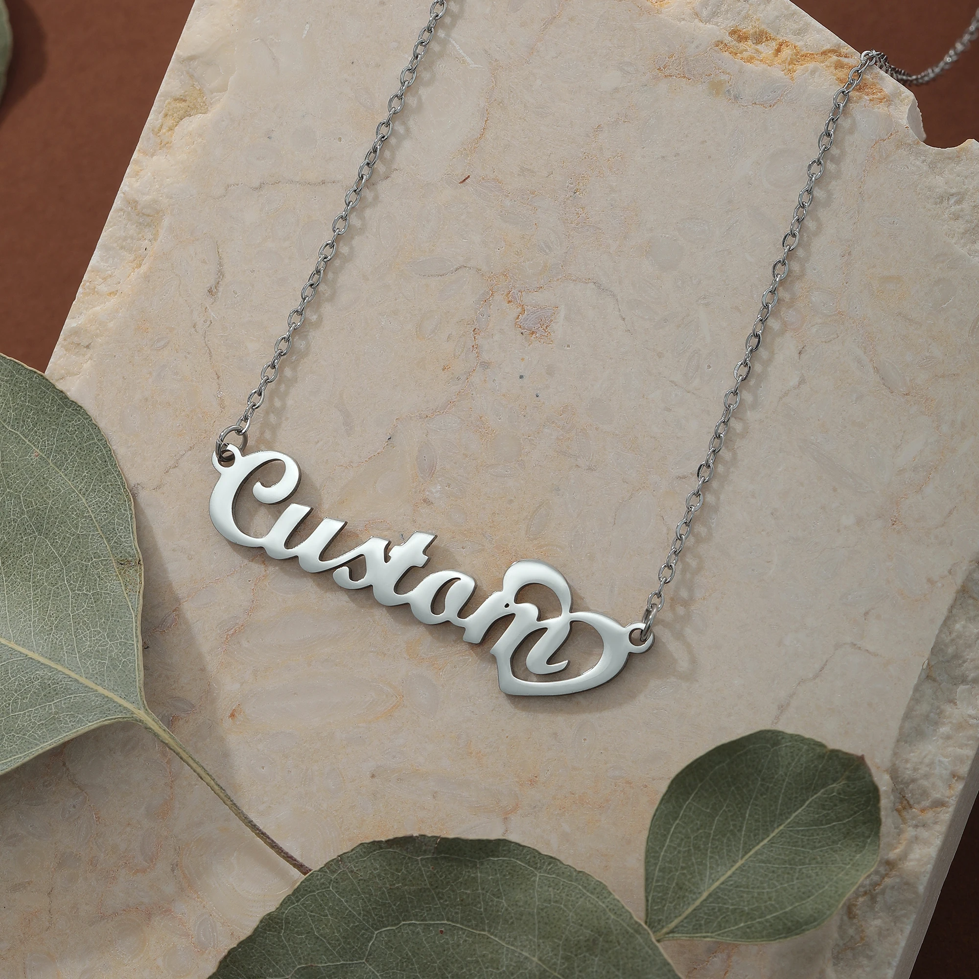 1 шт. ожерелье с именем на заказ персонализированное буквами в форме сердца