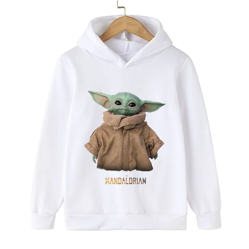 

Новинка весна-осень 2022, детские толстовки Yoda, Детские свитшоты с длинным рукавом в стиле мандалор, топы с капюшоном и круглым воротником из с...