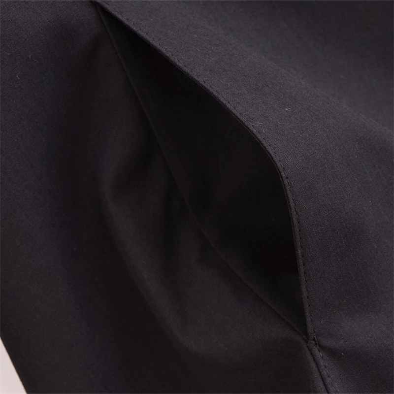 Новинка осени 2024 женское черное поплиновое платье-рубашка KEYANKETIAN свободные