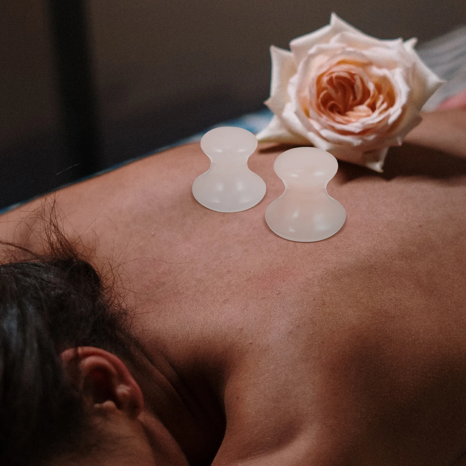 

2 Pcs Mushroom Shaped Massage Stick Spatula Massaging Tools Face Board Scraping Plate Rose Quartz Useful Back Plates Gua