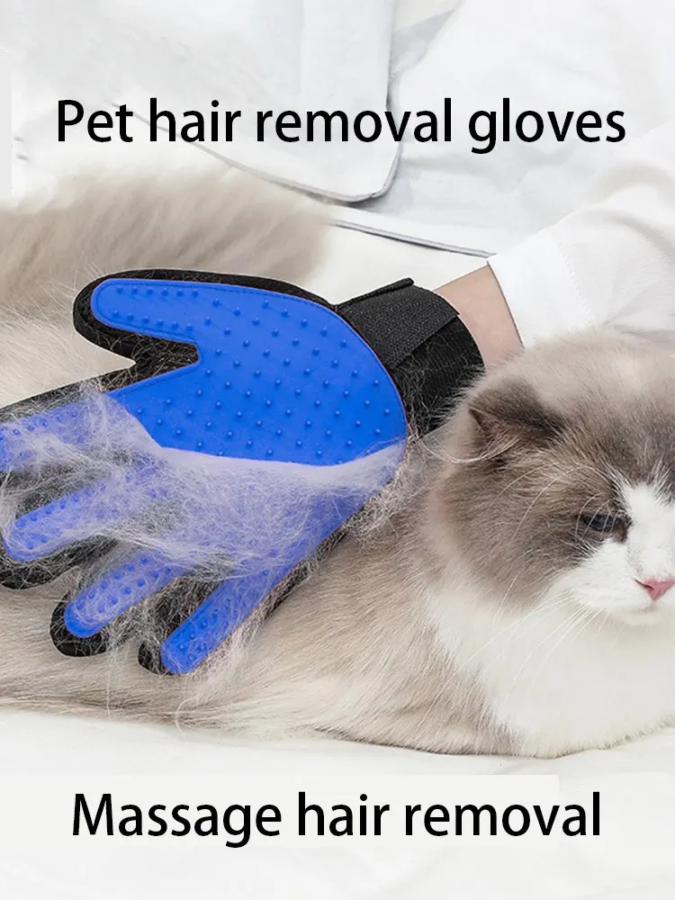 

Pet Hair Remover Gloves Cat Dog Massage Bathing Cleaning Grooming Supplies Hair Sticking Removal Brush