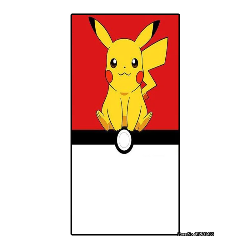 

Cute Yellow Pikachu Design Bath Towel Cute Cartoon Pokemon 3D Digital Printed Baby Bathroom Swim Towel