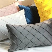 design pleated velvet cushion cover 45x45cm 30x50cm decorative sofa pillow cover pillowcase solid luxury pattern cushion covers