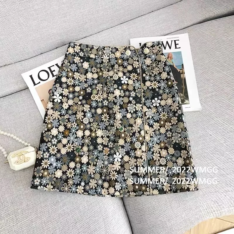 

Floral Print Party Skirt Summer New High Waist A-line skirt Short Beach Sexy Frills Mini Sexy Skirts For Women 2022 Boho