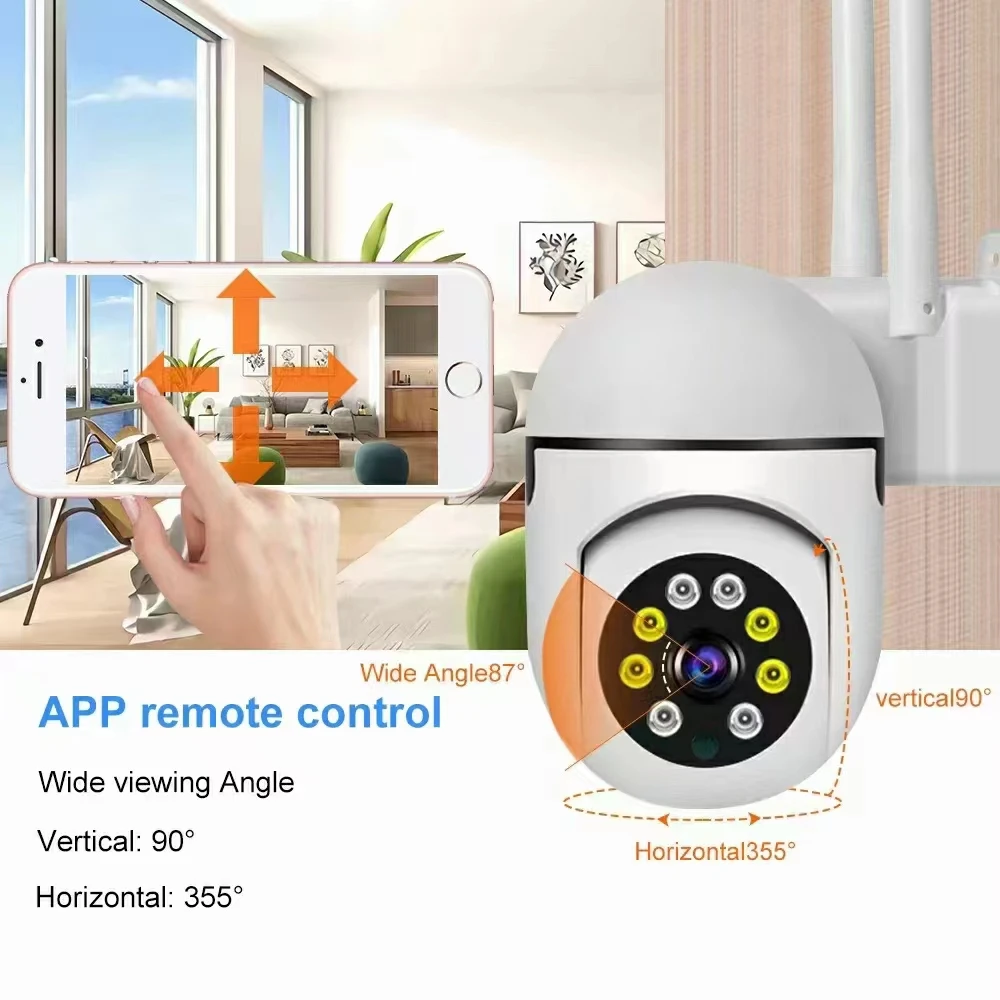 2MP 1080P двойной источник света, полноцветная Беспроводная PTZ IP-камера ночного видения, ИИ-человекоид, обнаружение движения, домофон, Радионяня
