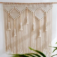 100x110cm bohemian curtain banner large macrame wall hangings decor boho tapestry wall art cotton woven decoration for home