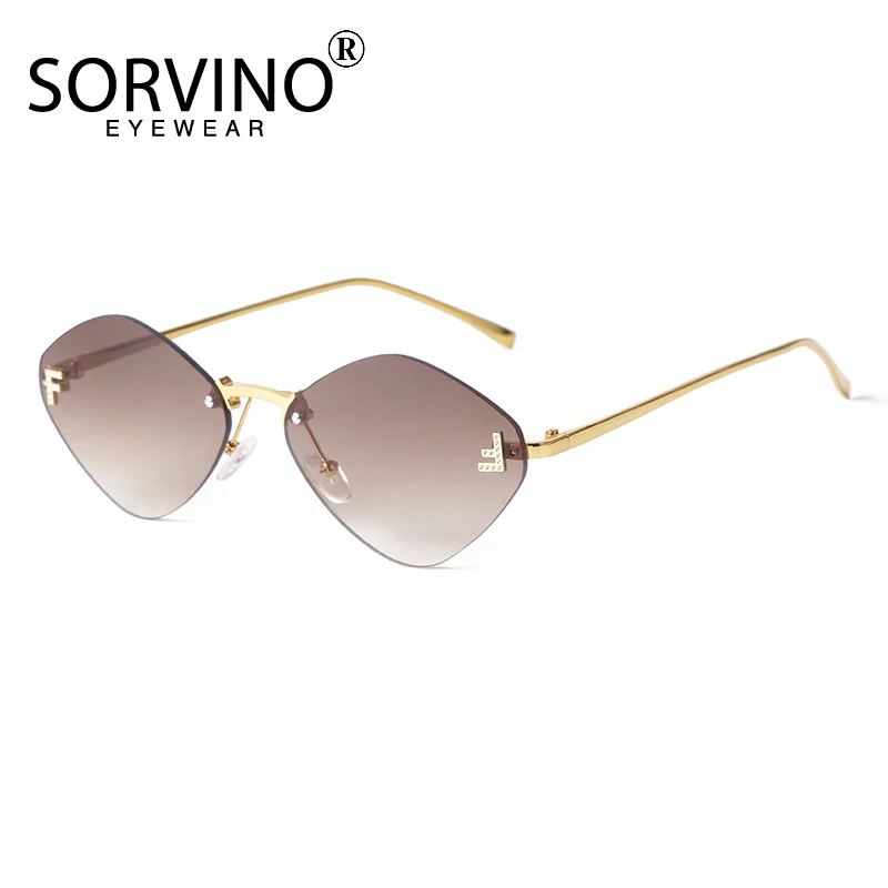 Женские солнцезащитные очки без оправы SORVINO с градиентом и металлической оправой