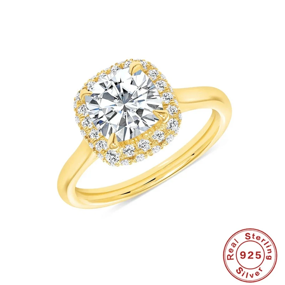 VAL Великолепное квадратное женское кольцо с блестящими микро-паве и кристаллами