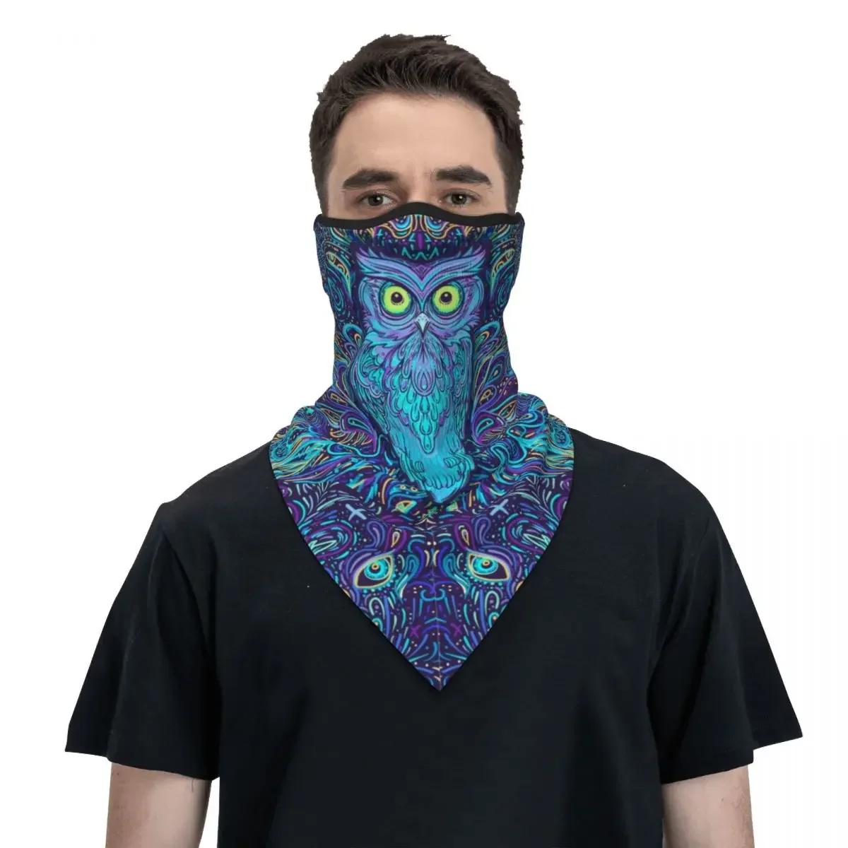 

Owl Mandala Winter Neck Mask Warmer Women Men Hiking Running Tube Scarf Animal Face Bandana Gaiter