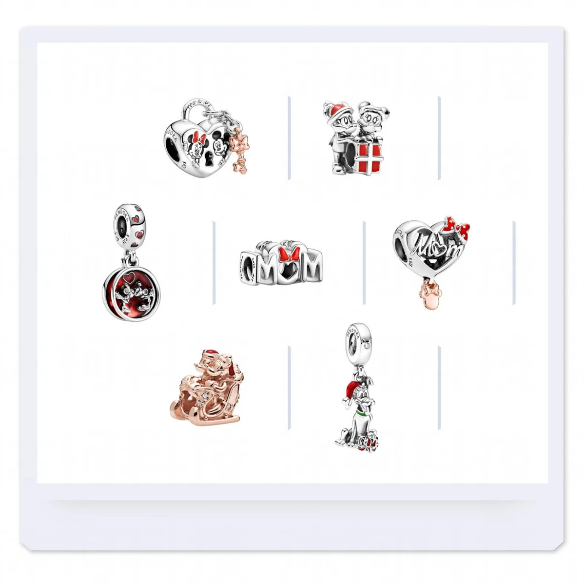 

2022 New Charms Pandora 925 Originales Pandora Disney Series Fit Beads Bracelet Jewelry Sterling Silver Mickey Minnie Mouse Set