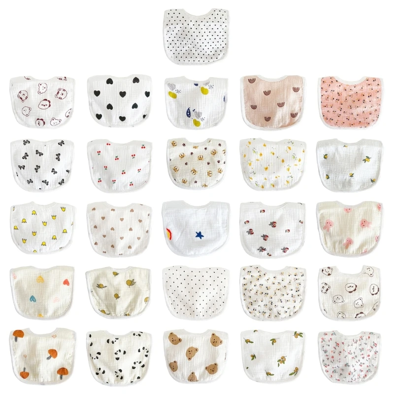 

Cotton Burp Cloth Waterproof Baby Bib Adjustable Bib Ins-Style U-Shape Soft Bibs High Absorbent Newborn Nursing Bib