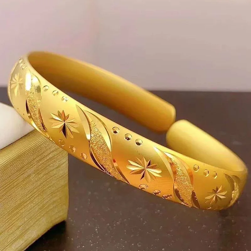 9999 реальное золото 24 K метеоритный душ Браслет Дракон Феникс Открытый браслет