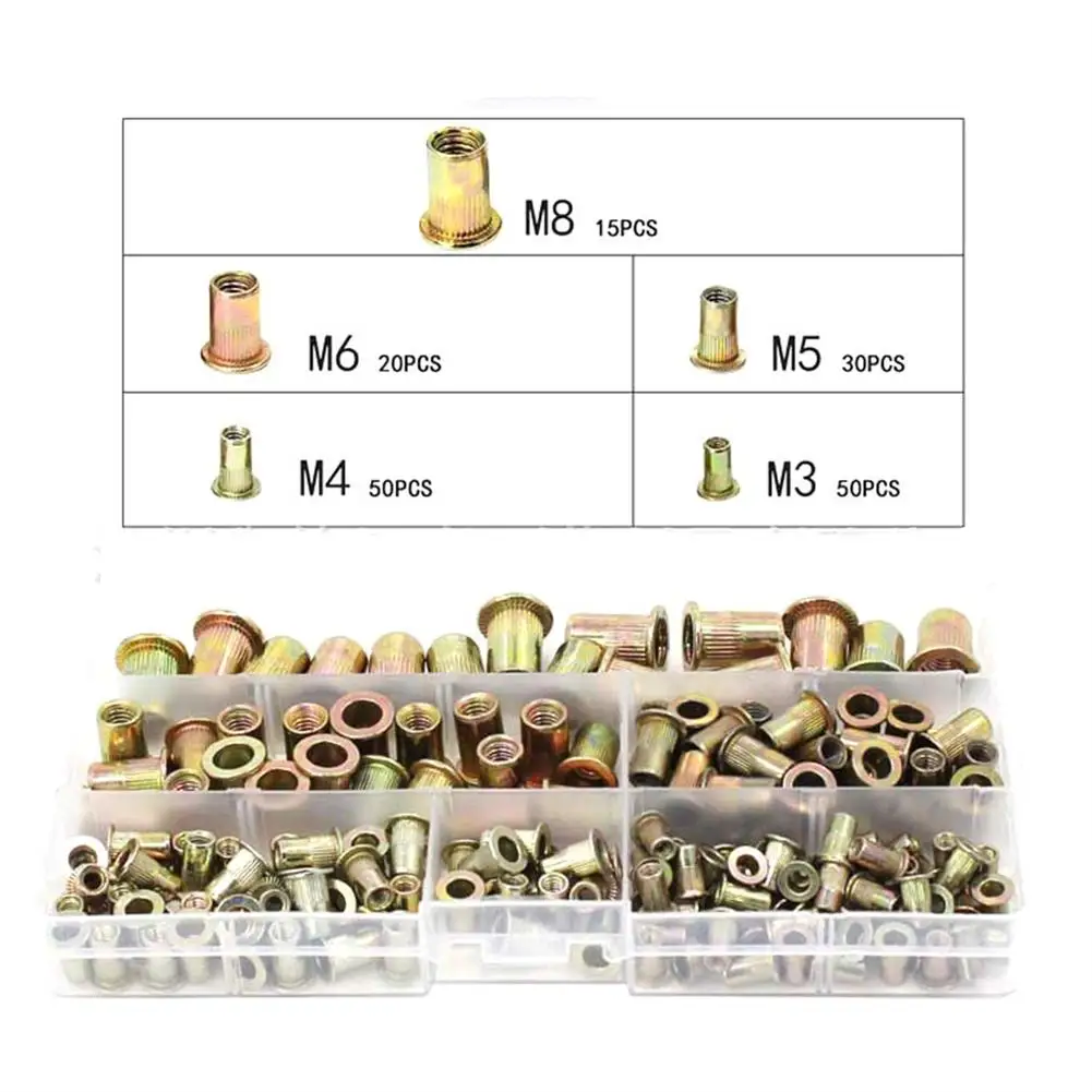 

Набор гаек с заклепками из углеродистой стали, 165 шт.