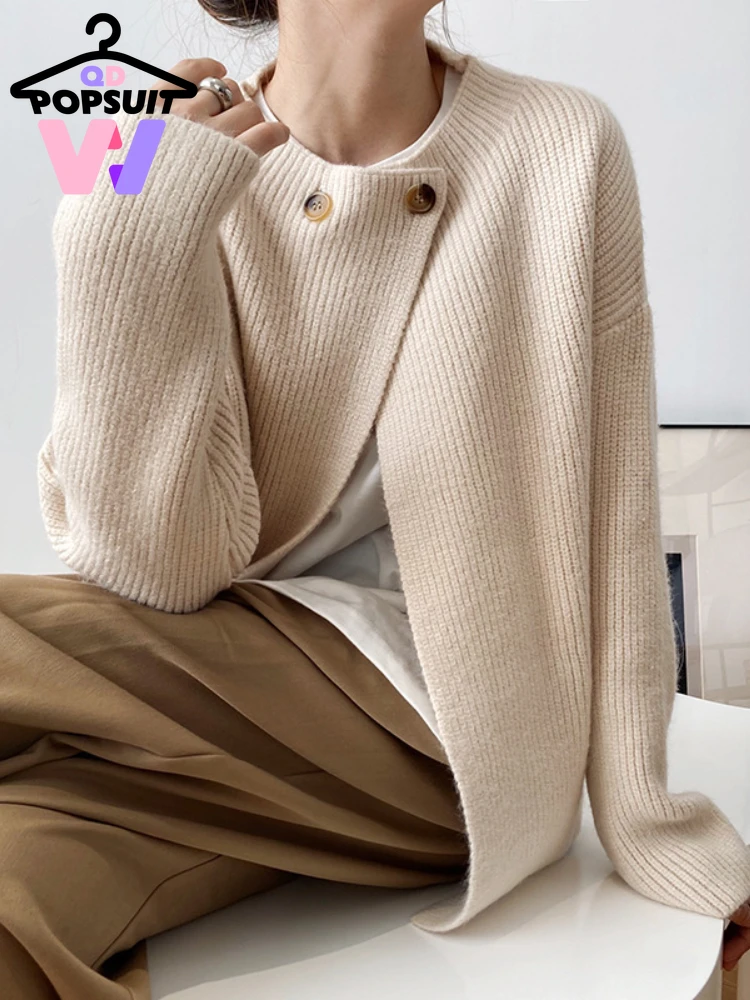 

New In Autumn Winter Women Knitted Cardigan Sweater Coat Women's Casual Tops Fashion Temperament Loose Comfort Women's Clothing