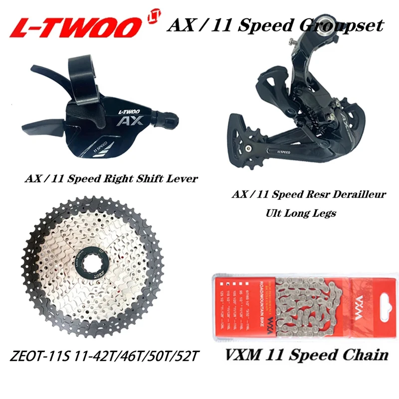 

LTWOO AX11 11 Speed MTB Groupset include Right Shifter Rear Derailleur ZEOT 11S Cassette Sprocket 42T 46T 50T 52T VXM X11 Chain