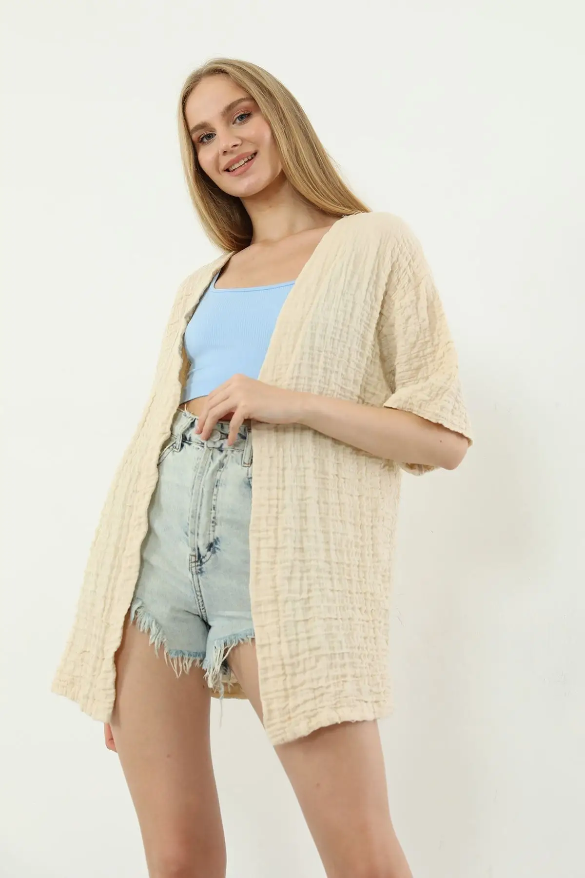 

Women's Kimono Kimono-beige Fashion Quality Fabric Robes Caftan Bathrobe Clothes for Ladies Dressing Gown For Women