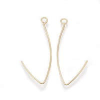 10 20pcs brass earring hooks nickel free real 18k gold plated 3737 5x1516x0 8mm hole 2mm pin 0 8mm