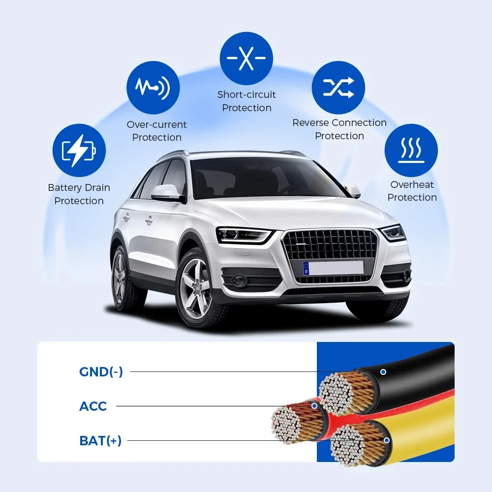 5V3A 3 5 м автомобильный видеорегистратор 12-24 В комплект кабелей жесткого провода