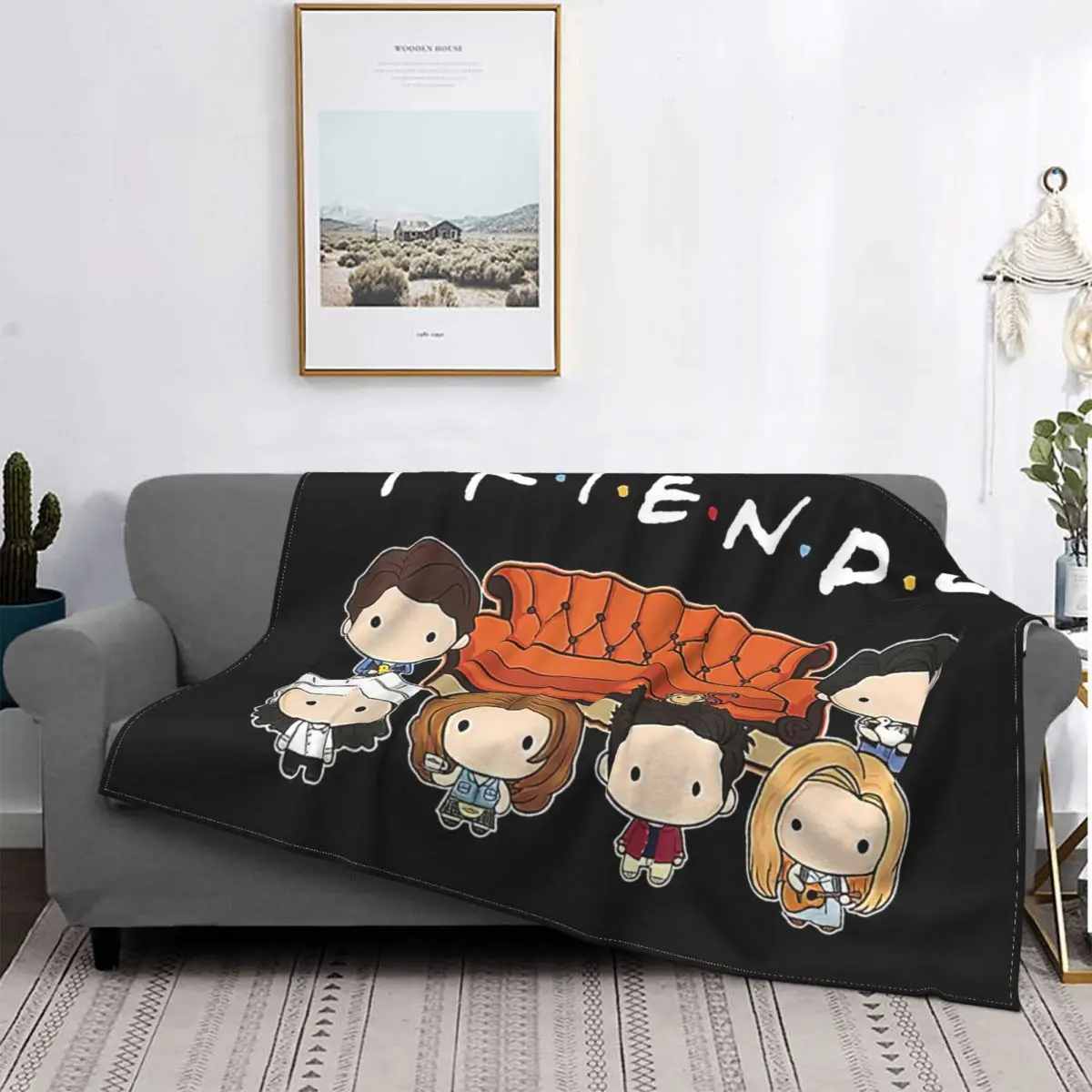 

Friends Cartoon Blankets TV Show Ultra-Soft Throw Blanket for Bed Bedroom Quilt