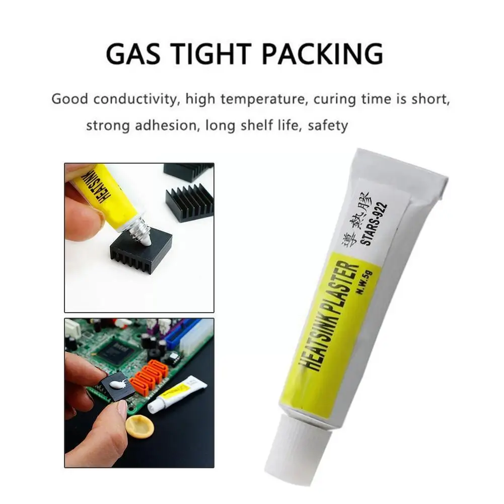 

Thermal Conductive Adhesive Thermal Conductive Silicone Strong Grease Plaster Stars-922 Silicone Heatsink 5g Adhesive K2m9